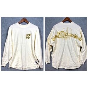 Disney Spirit Jersey Shirt L Walt Disney World  Long Sleeve T‎ Shirt Cream Gold